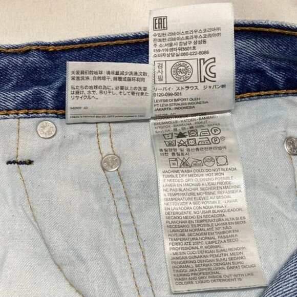Levi's 505 Men's Blue Jeans 36x32 LEVI Strauss Reg Fit Straight Med. Wash Denim - Picture 8 of 13